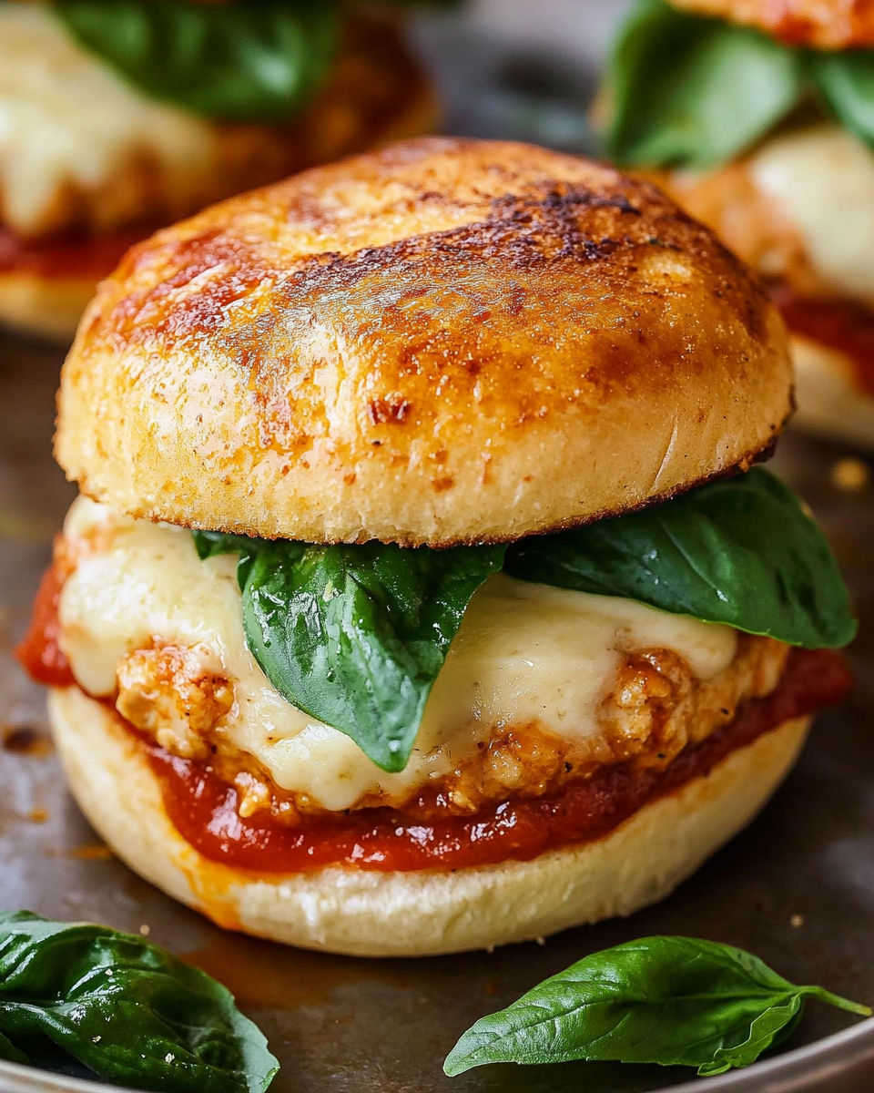 Delicious Chicken Parmesan Burgers with Melted Mozzarella