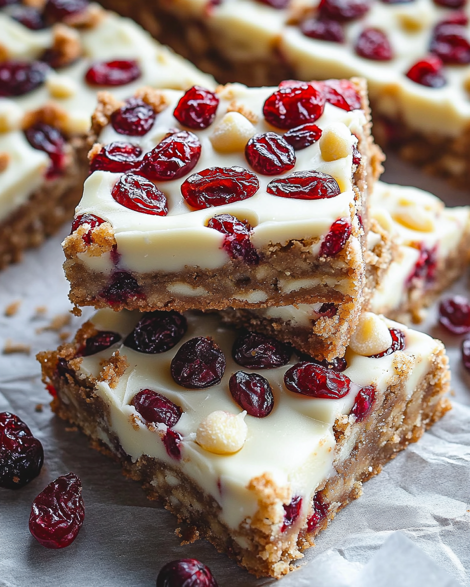 Cranberry White Chocolate Blondie Bars with Cream Cheese Frosting: A Festive Delight for Every Occasion