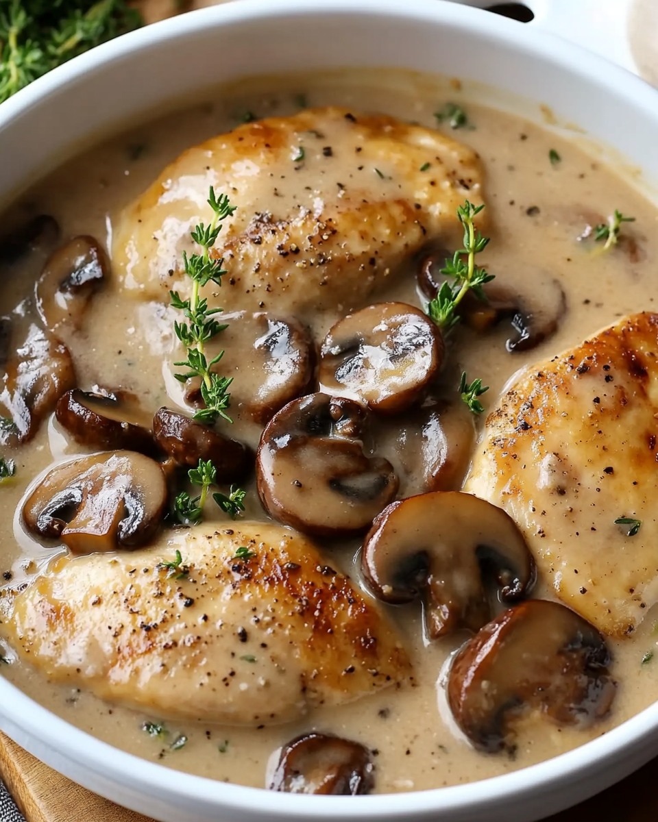 Creamy Mushroom Chicken in Savory Sauce: A Deliciously Rich and Comforting Recipe