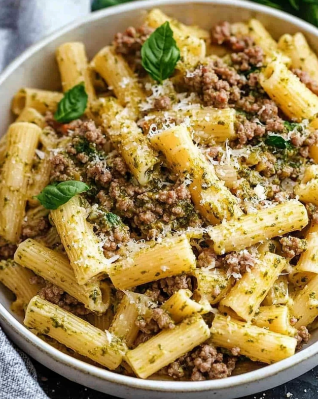 Creamy Pesto Beef Pasta – A Quick & Delicious Weeknight Meal