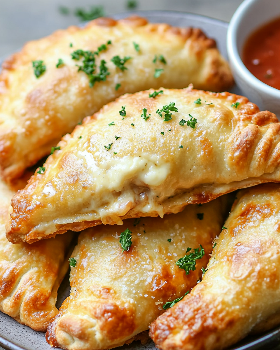 Crispy Chicken Alfredo Calzones (Air Fryer Recipe)