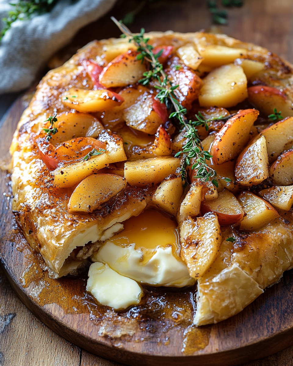 Golden Baked Brie with Caramelized Apples: A Decadent Fall-Inspired Delight