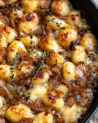 Caramelized Onion and Gnocchi Bake with Gruyère Cheese – A Cozy Comfort Food Delight