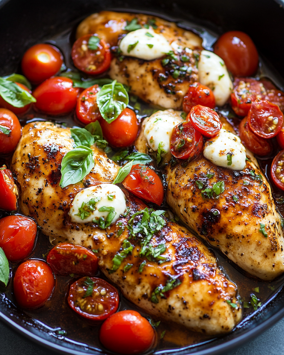 Balsamic Chicken with Fresh Tomato Mozzarella: A Flavorful and Easy Dinner