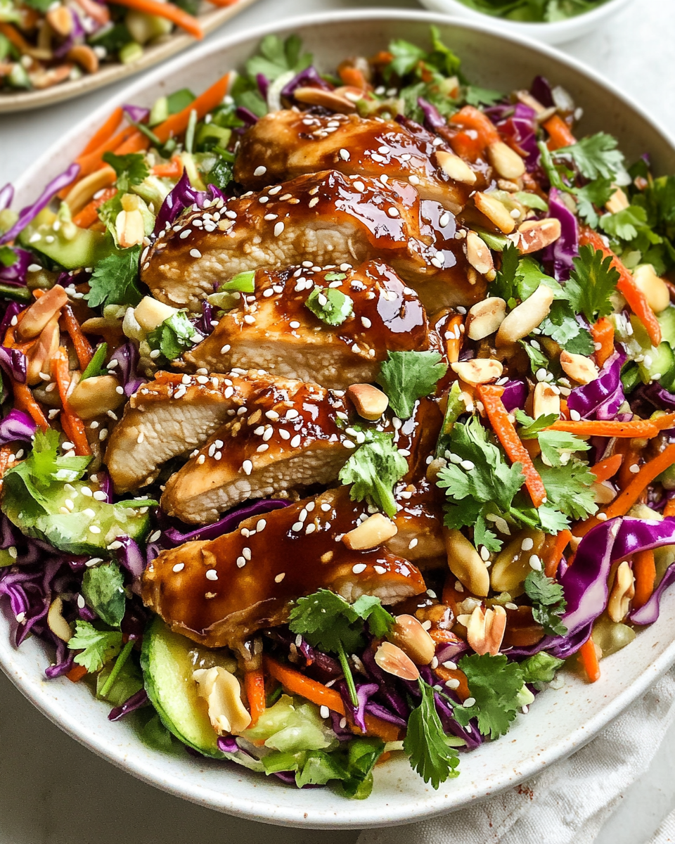 Grilled Sesame Chicken Salad with Crunchy Vegetables – A Perfect Blend of Flavors & Textures
