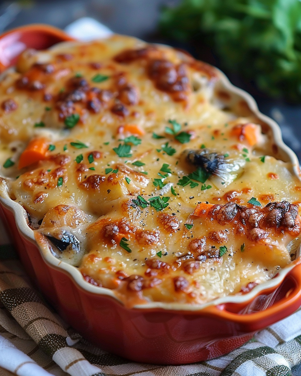 Cheesy Potato, Carrot, and Mussel Gratin: A Comforting Seafood Delight