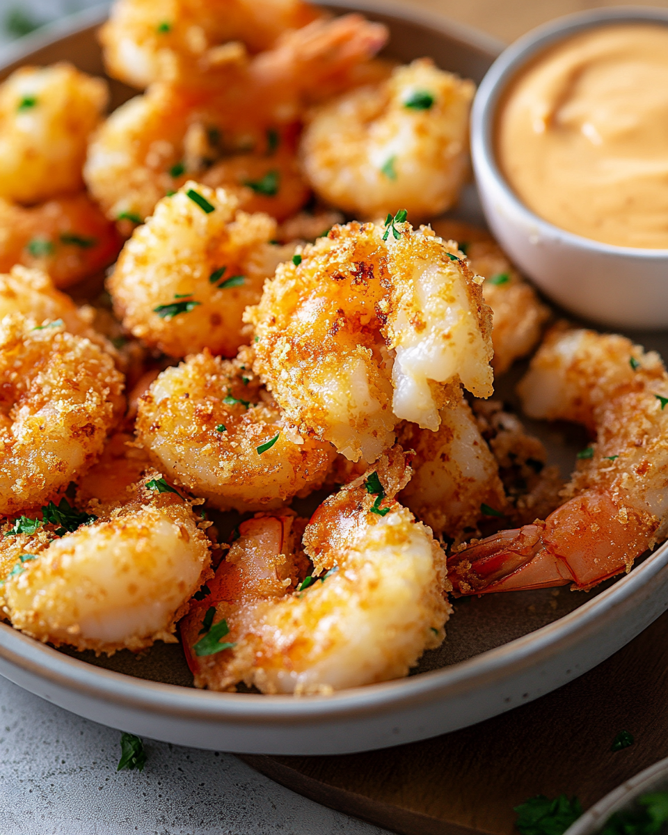 Crispy Air-Fried Shrimp with Homemade Sriracha Mayo: A Perfectly Balanced Delight