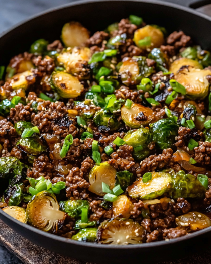 Savory Ground Beef and Brussels Sprouts Stir-Fry: A Quick & Flavor-Packed Weeknight Hero