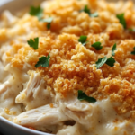 Creamy Chicken Casserole with Crunchy Cracker Topping: The Ultimate Comfort Food