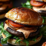 Savory Mushroom Burger Recipe: Garlic Butter, Swiss Cheese, and Pink Sauce Perfection