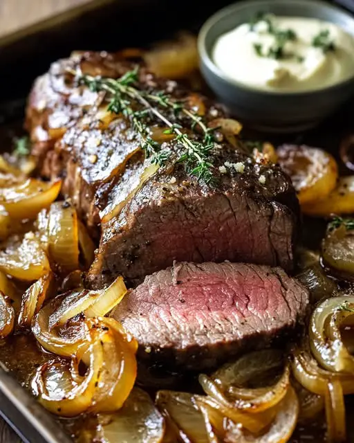 Roasted Beef Tenderloin with French Onions and Horseradish Sauce: The Ultimate Recipe for Special Celebrations