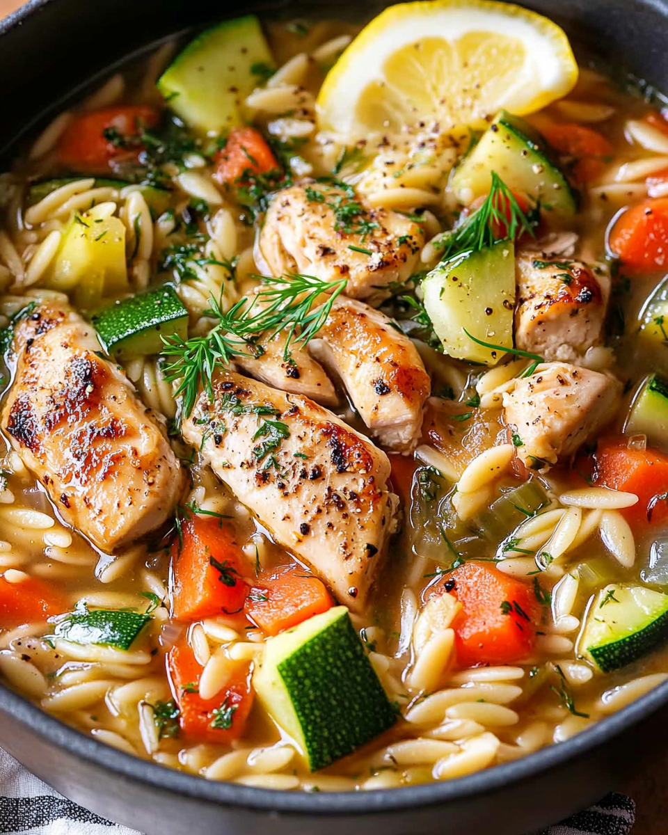 Hearty Lemon Chicken Orzo Soup – Comforting, Flavorful & Easy to Make