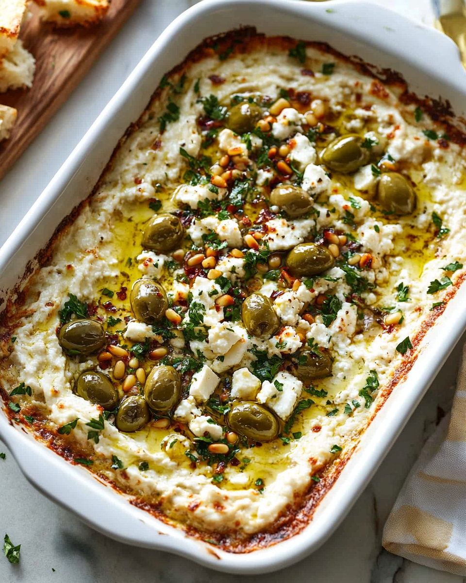 Warm Baked Feta Dip with Olive Gremolata – The Ultimate Creamy Appetizer