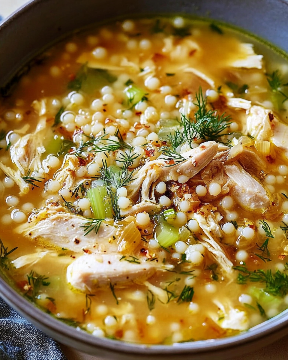 Comfort in a Bowl: Chicken & Pearl Couscous Soup