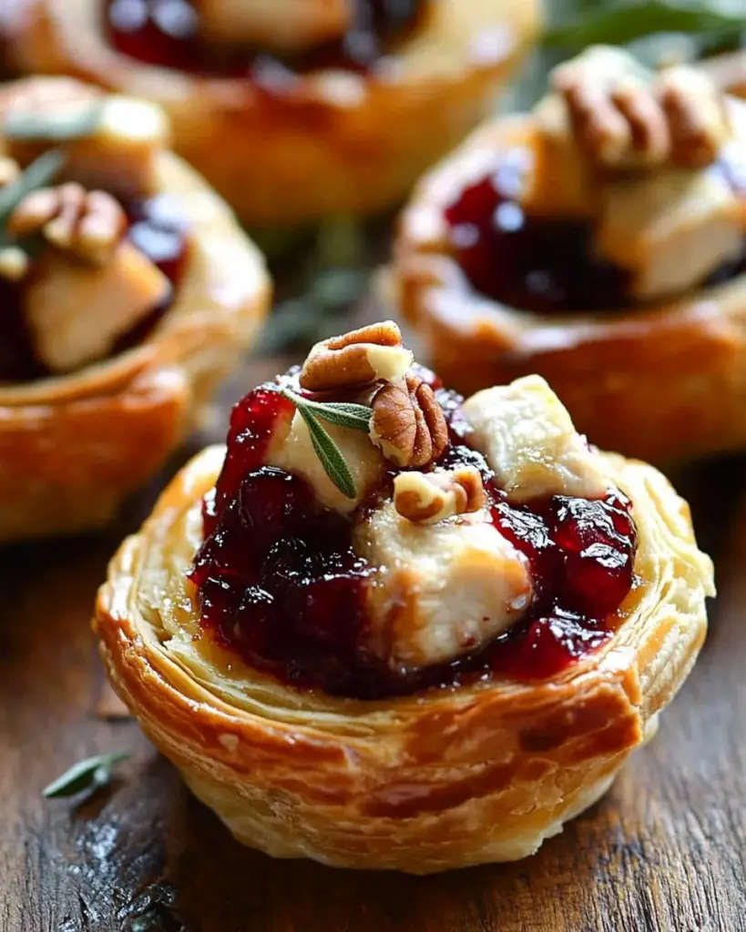 Cranberry Chicken and Brie Puff Pastry Bites: The Appetizer That Steals the Show