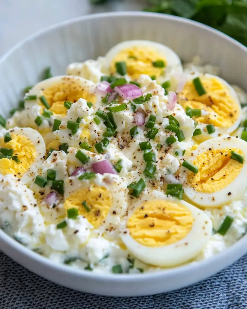 Egg Salad with Cottage Cheese and Herbs – A Creamy, Refreshing Twist on a Classic