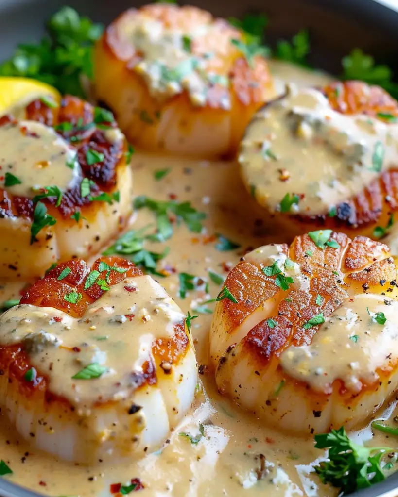 Cajun Seared Scallops: A Flavorful Delight with Creamy Mustard Sauce