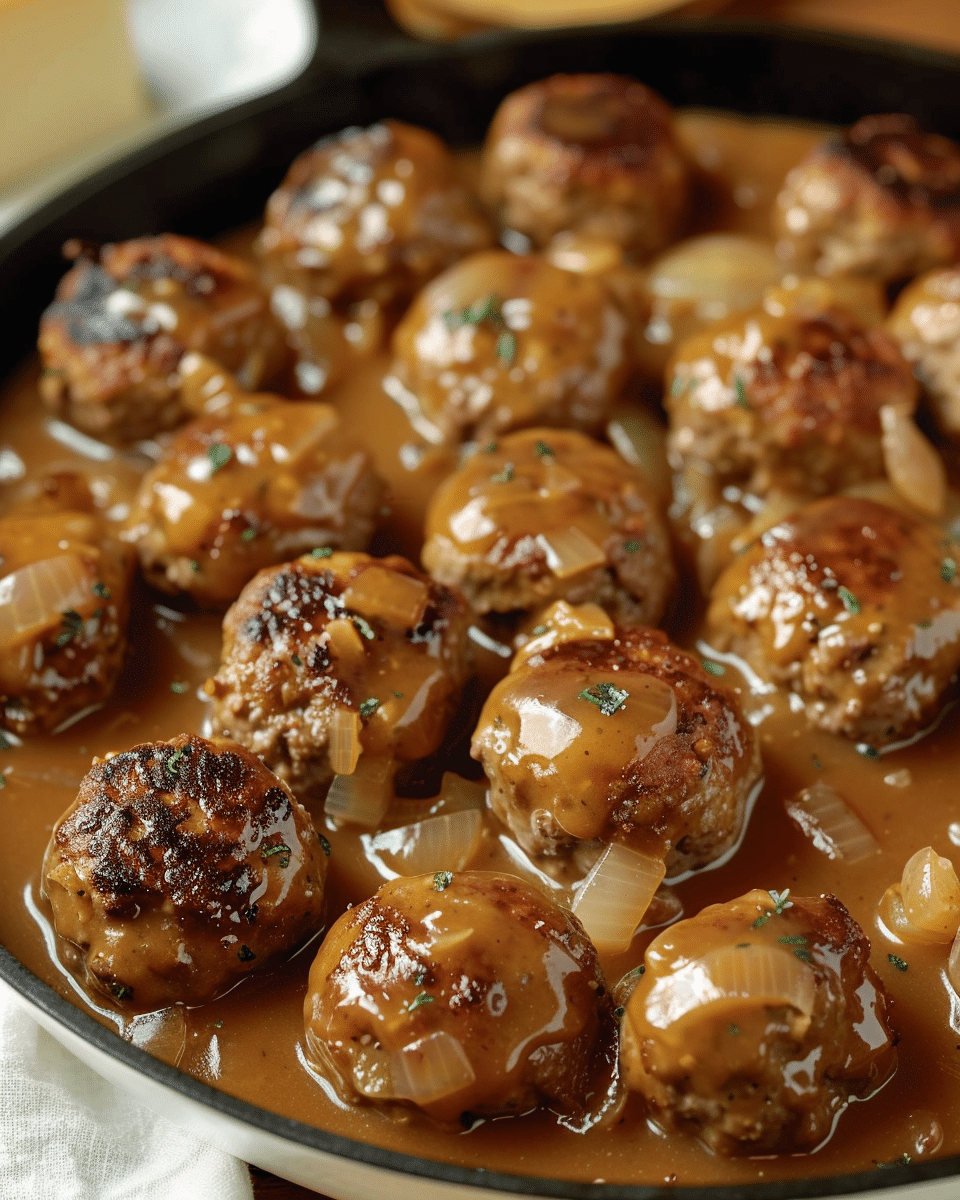Meatballs in Savory Onion Gravy: A Comforting Classic You’ll Crave