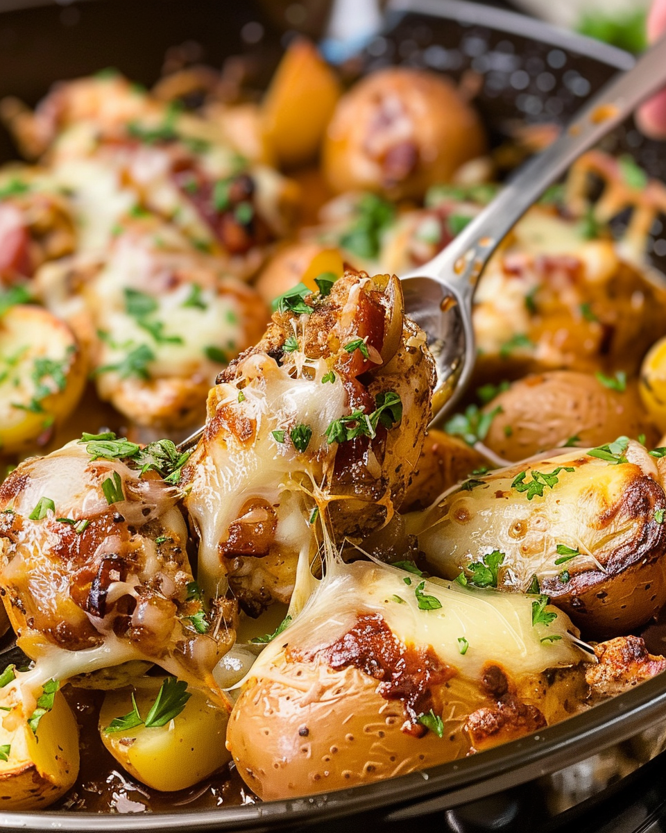 Rustic Chicken and Potatoes in Garlic Parmesan Glaze: A Comforting, Flavor-Packed Meal