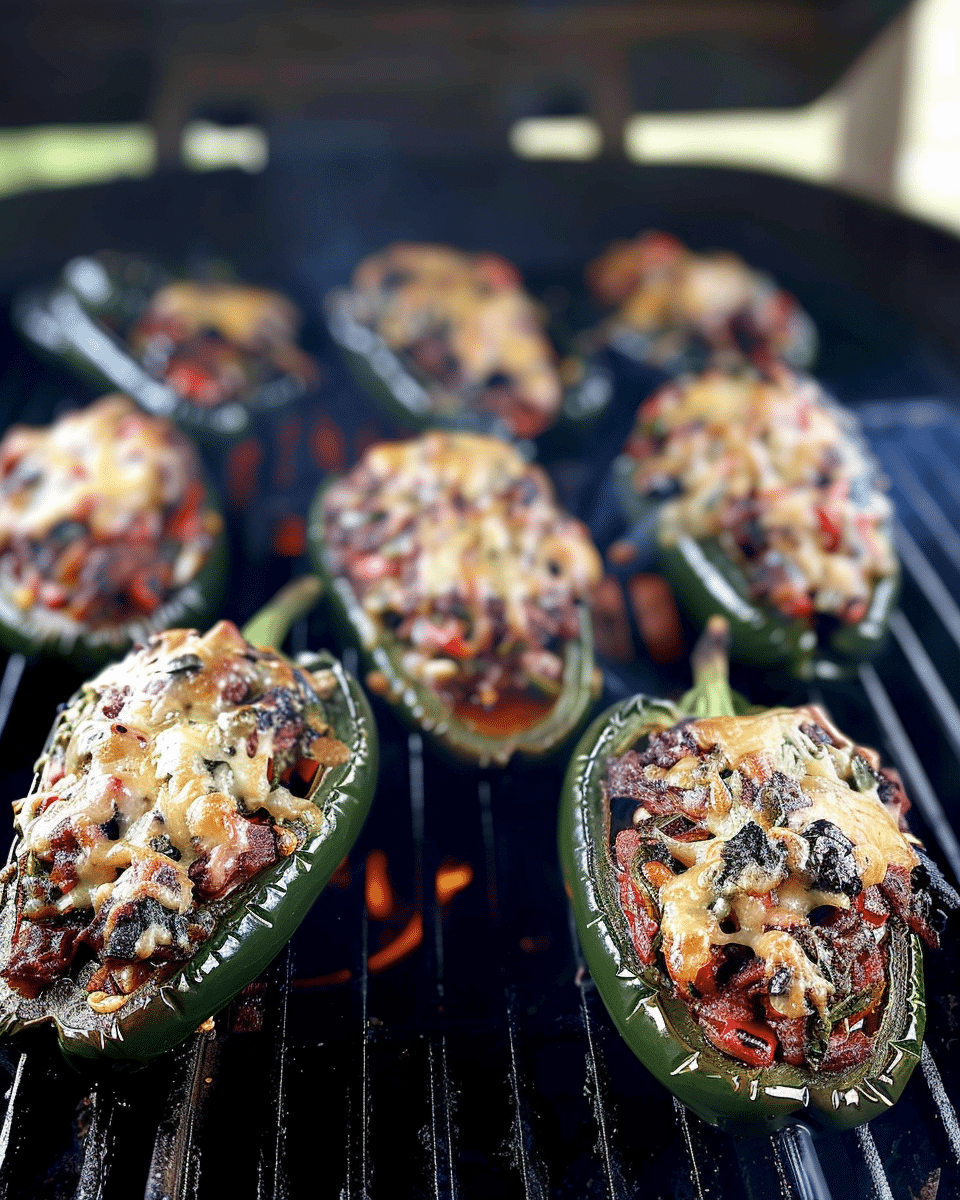 Hearty Poblano Peppers Stuffed with Smoked Brisket and Melted Cheese