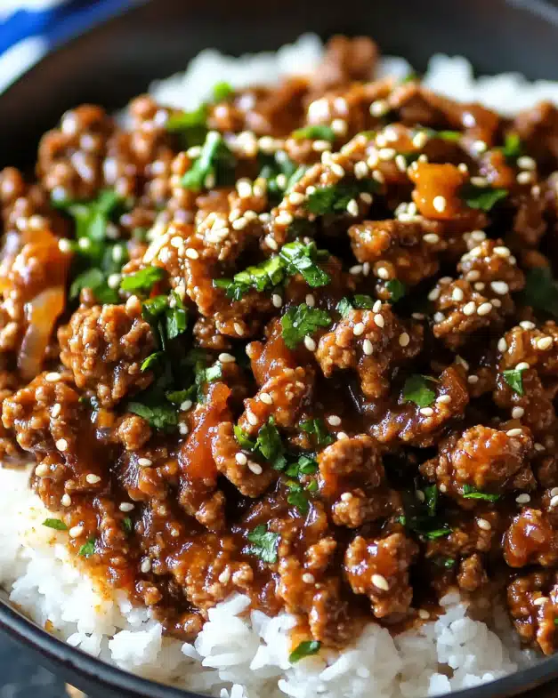 Sweet and Spicy Korean-Inspired Ground Beef Bowl Recipe – Quick & Flavorful Dinner