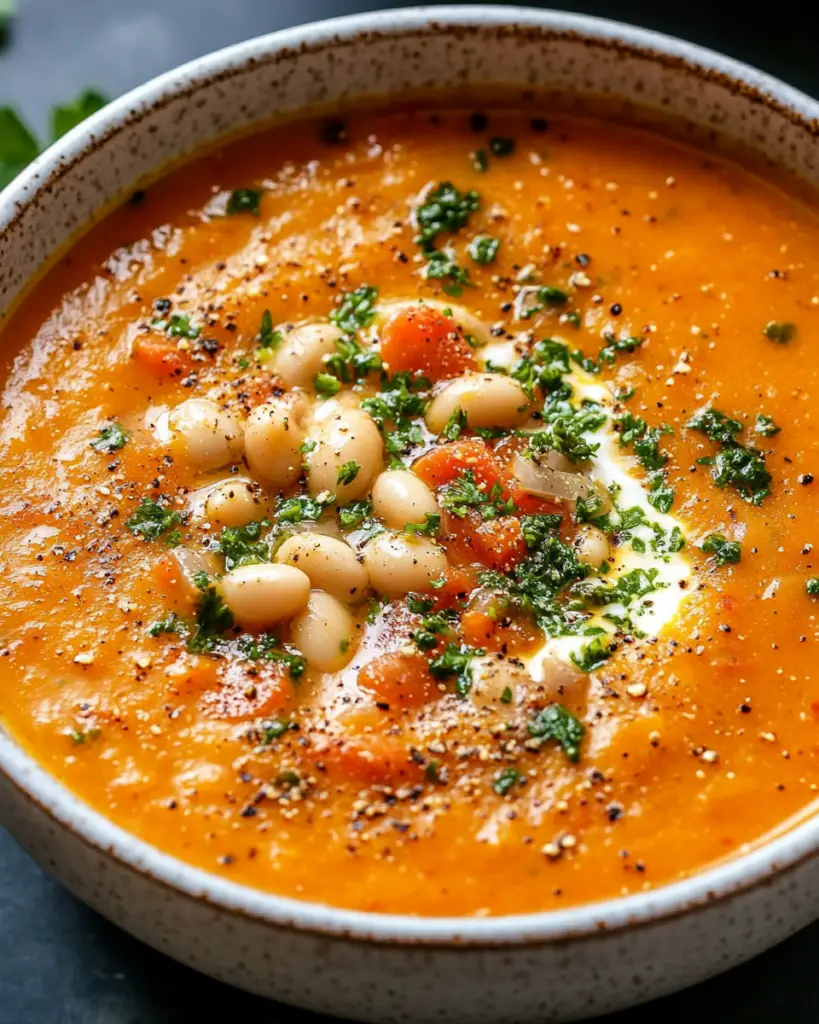 Warm Up with Creamy Cannellini Bean Tomato Soup: A Comforting Bowl of Deliciousness