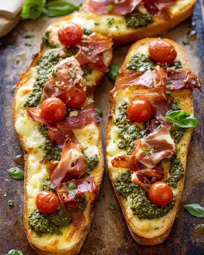 Pesto, Prosciutto & Cheese Baguette Bites — The Perfect Savory Snack for Any Occasion
