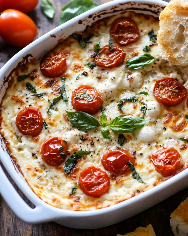 Roasted Garlic and Tomato Cheese Dip with Basil and Mozzarella: Your Ultimate Appetizer for Every Occasion