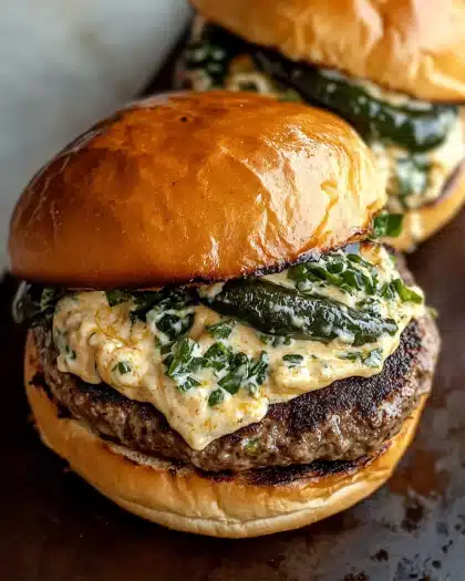 Creamy Stuffed Poblano Cheeseburgers on Brioche Buns: A Flavor Explosion You’ll Crave