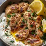 Lemon Garlic Chicken with Creamy Yogurt Sauce: Your New Go-To Middle Eastern-Inspired Dinner