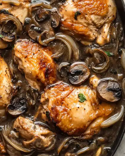 Apple Cider Chicken with Caramelized Onions and Mushrooms: Your Next Favorite Cozy Dinner Recipe