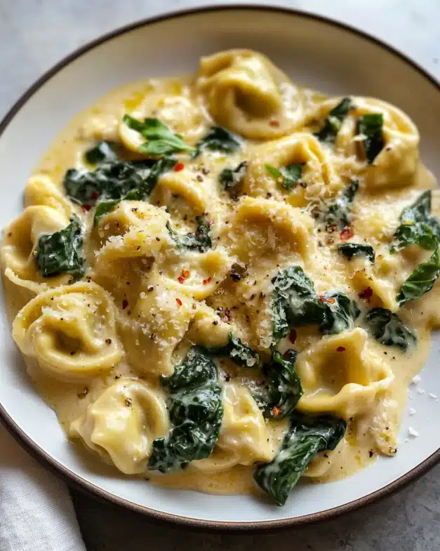 Creamy Lemon Spinach Tortellini with Parmesan — A Zesty Comfort Pasta Recipe