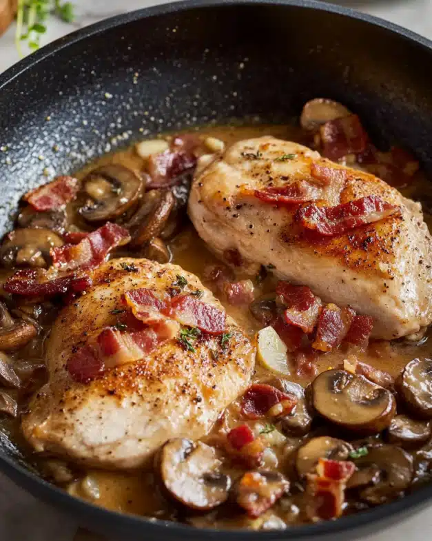 Creamy Bacon Mushroom Chicken Skillet — A Comforting One-Pan Dinner Recipe