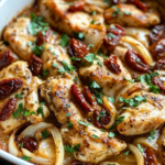 Creamy Garlic Chicken with Sun-Dried Tomatoes – A Flavorful Comfort Dish for Any Occasion