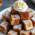 Cinnamon Sugar French Toast Cubes with Homemade Vanilla Whipped Cream: A Sweet Morning Delight