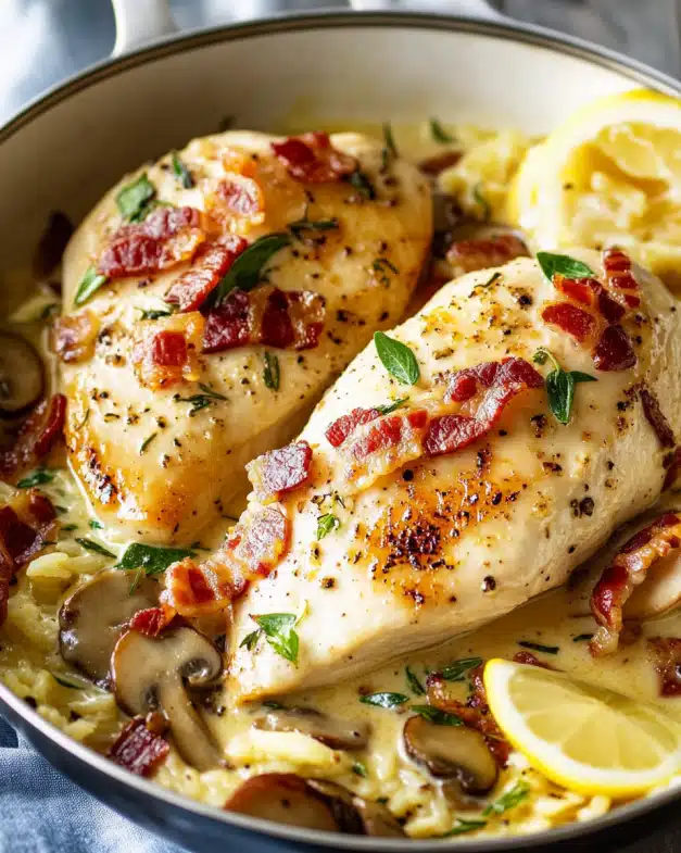 Creamy Garlic Chicken with Bacon and Mushrooms — Your Ultimate Comfort Food Recipe