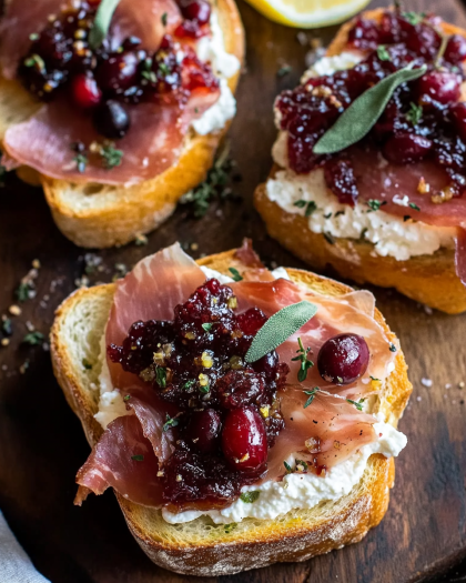 Cranberry Prosciutto Ricotta Toast with Sage and Lemon: Your Ultimate Holiday Bite