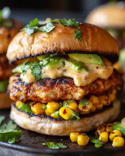 Spicy Chipotle Chicken Burgers with Grilled Corn and Avocado: The Ultimate Flavor Explosion You Need to Try