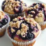 Bakery-Style Blueberry Muffins with Berry Swirl and Crumb Topping: A Deliciously Comforting Treat