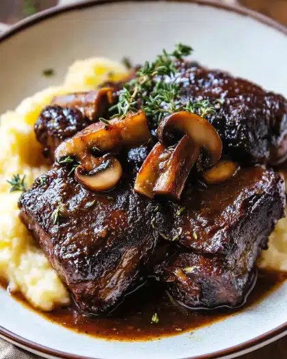 Slow Braised Beef Short Ribs with Mushrooms and Herbs: A Comforting Recipe for Every Occasion