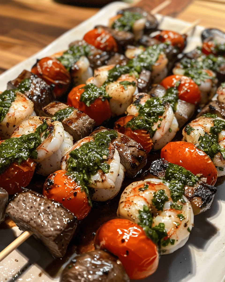 Skewers Surf & Turf Meets Chimichurri: A Flavor Explosion You Can’t Miss