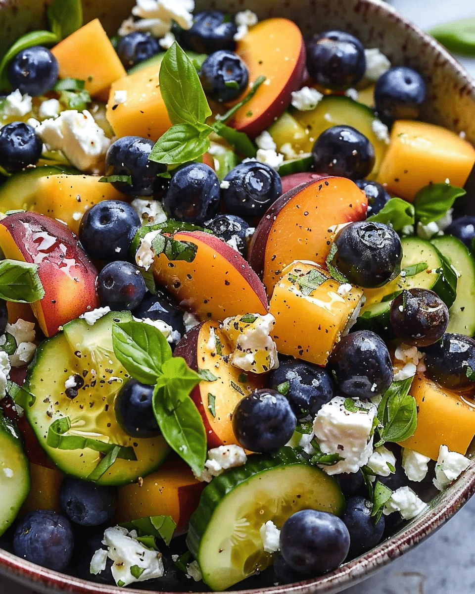 Refreshing Summer Medley with Blueberries and Peaches: A Taste of Summer in Every Bite