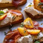 Cheesy Burrata Crostini with Prosciutto and Peaches: The Ultimate Summer Bite