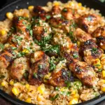 Chicken and Corn Skillet with Garlic Parmesan Rice: A Comfort Food Classic Done Right