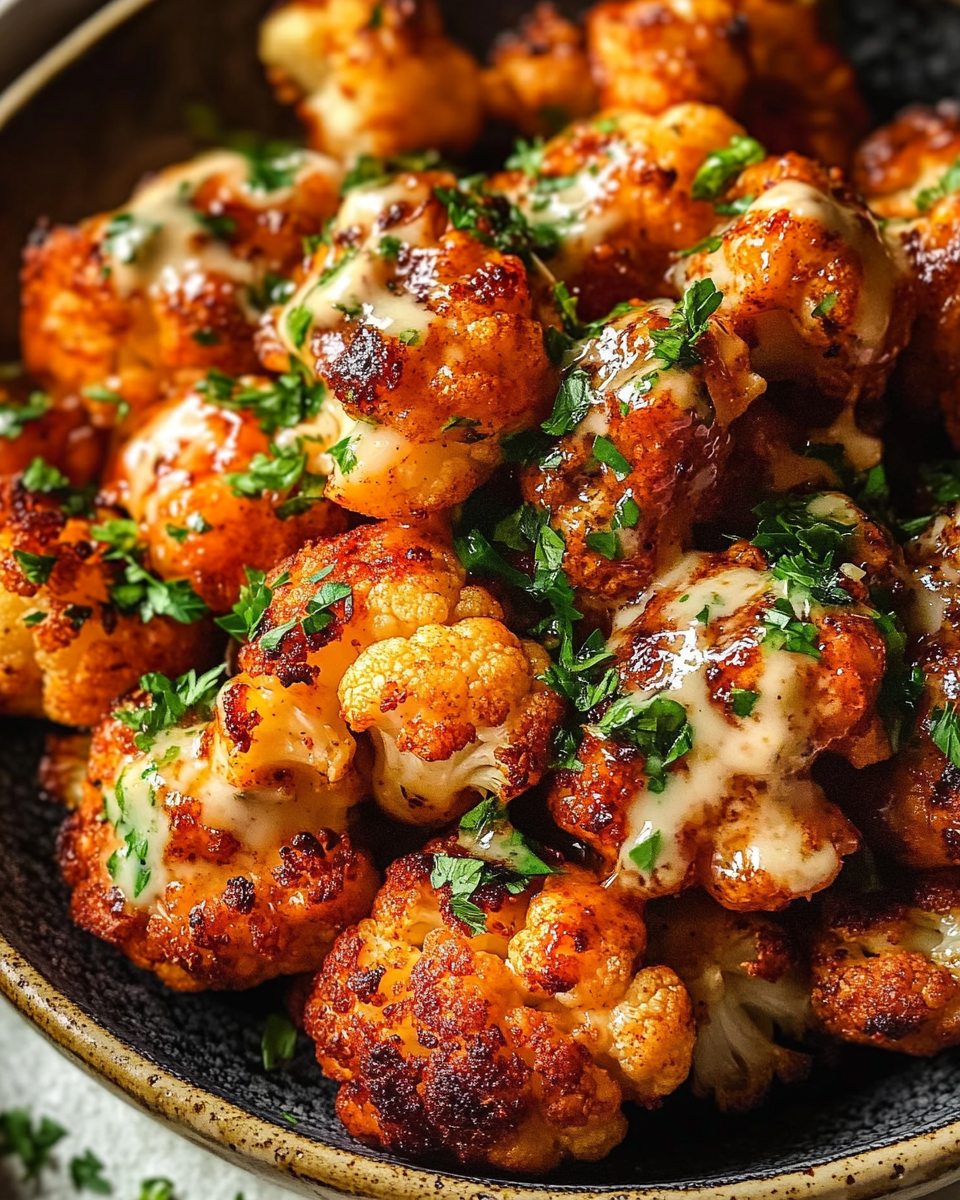 Harissa Roasted Cauliflower with Tahini-Honey Drizzle