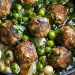 Herb-Infused Meatballs with Broad Beans in a Savory Lemon Sauce