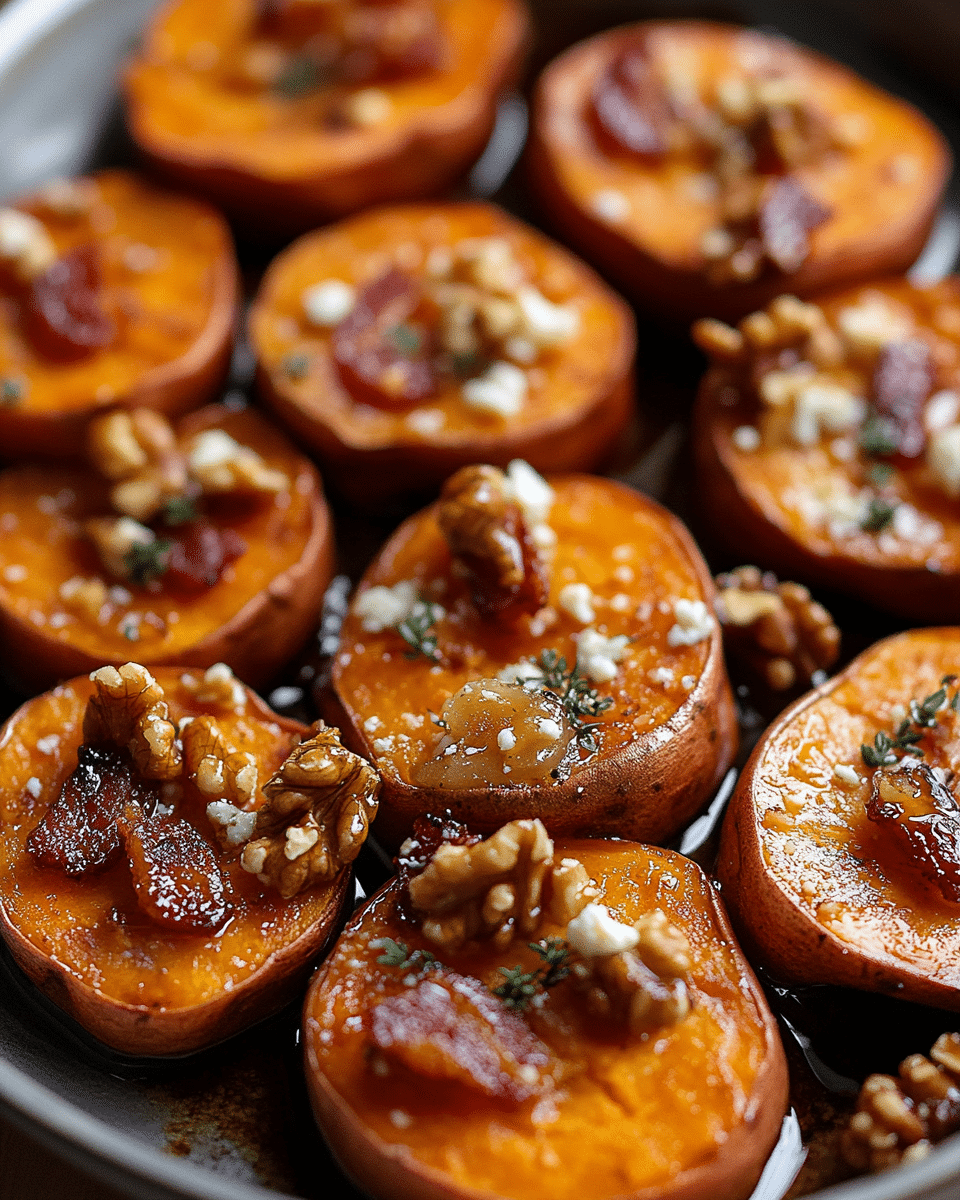 Maple-Glazed Sweet Potatoes with Bacon, Walnuts, and Feta: A Comforting Classic with a Gourmet Twist