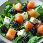 Refreshing Melon Berry Salad with Feta and Honey Ginger Vinaigrette: A Delightful and Nutritious Dish for Every Occasion