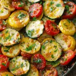 Oven-Roasted Zucchini, Squash, and Tomatoes with Parmesan