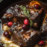 Slow-Cooked Beef Short Ribs with Cranberries: A Comforting, Flavor-Packed Recipe (No Wine)